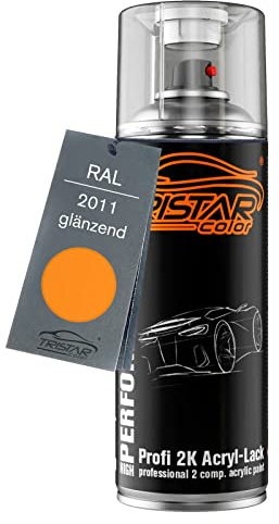 TRISTARcolor RAL 2011 Tieforange glänzend 2K-Acryl-Lack Spraydose | Sprühdose 400 ml, schnelltrocknend