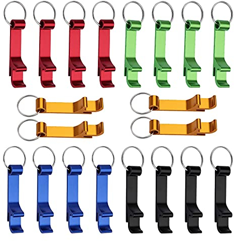 Juliyeh Lot de 20 décapsuleurs en aluminium avec porte-clés - 5 couleurs