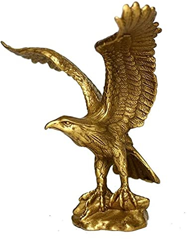 Desktop-Skulptur Günstige kleine fliegende Adler Skulptur Goldene Bronzeadler Statue Chinesische Feng Shui Handwerk Hauseinrichtung Ornamente Handgeschnitzte Figuren