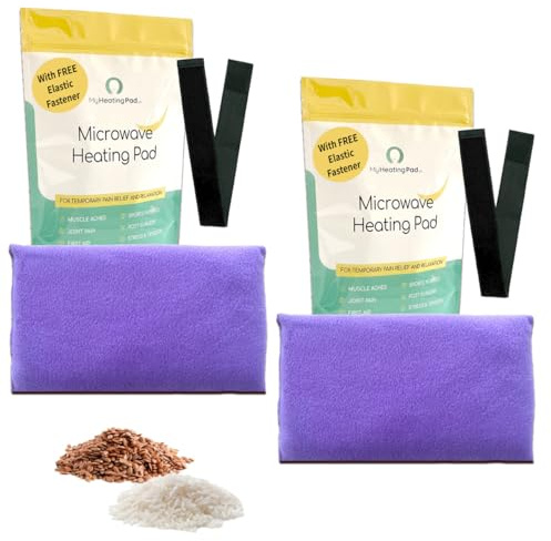 My Heating Pad for a Better Comfort - Moist Microwavable Heating Pads for Joint Pain and Sore Muscles - Microwave Hot Pack Heat Pad for Cramps - Chilled or Heated Pad Therapy Pillow - 2 Packs Purple