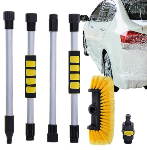 Qurygin Cepillo de Lavado de Camiones,Cepillo de Lavado de Autos de Cerdas Suaves con Interruptor de Encendido/Apagado - Cepillo de Lavado de Coches, Camiones, Barcos, Cepillo de Lavado de Coches, RV