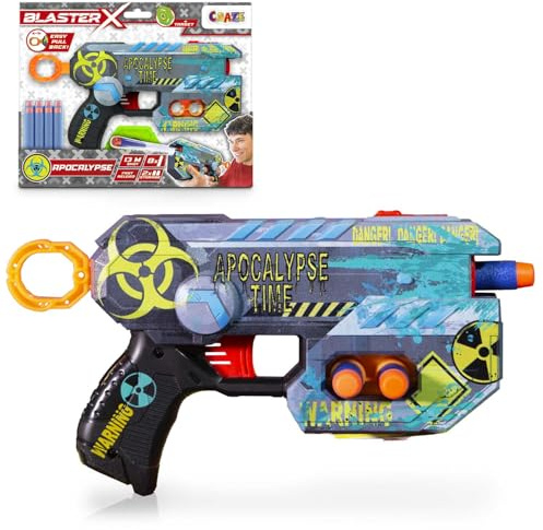 Craze Blaster-X Foam Guns Strike - Blaster à fléchettes 21cm, 8 fléchettes, portée de tir 13m, Pistolet Jouet Enfant