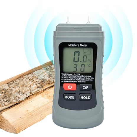Moisture Meter for Wood Moisture Tester Detector | Precise Versatile Temperature Humidity Monitor for Professional Woodworkers, Firewood Logs, Wood Stoves, Fireplaces,