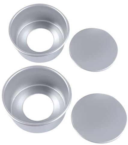 Cabilock 2piezas Molde De Fondo Anodizado Para Pasteles De Metal Base Extraíble Para Hornear Casa y Crear Bizcochos