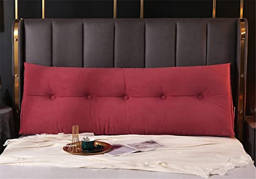 Dekoratives Samtkissen mit abnehmbarem Bezug, große Nackenrolle, dreieckiges Kopfteil, Wandkissen, Rosa, 60 cm