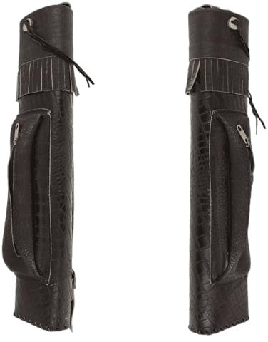 elToro Long Pocket - Traditioneller Rückenköcher aus Leder mit längenverstellbaren Schultergurten und Tasche für die Sicherheit Ihrer Pfeile (Crocodile)