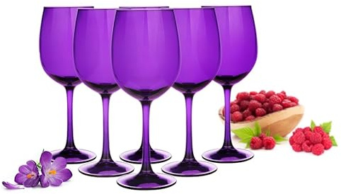 Sendez 6 Weingläser 300ml im 6er-Pack Lila Rotweingläser Weißweingläser Gläser