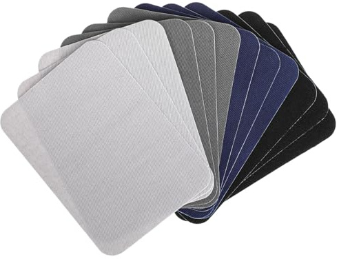 JIYIN 12 Stück Flicken zum Aufbügeln, 10,5 x 7,5 cm Patches zum Aufbügeln Bügelflicken Jeans Flicken für Kleidung Schuhe Jeans Hüte