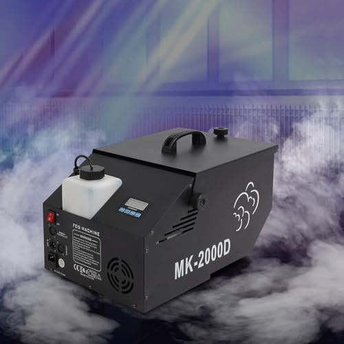 Máquina de humo de baja altura de 1200 W - Máquina de humo de hielo de 5000 CFM con DMX y 3 modos de control (manual/cableado/remoto) for bodas, DJ, bares, efectos especiales de escenario de Halloween