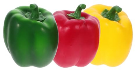 OSALADI 3 Pezzi Peperoni Finti in Schiuma Simulazione Naturale Realistica per Decorazione Desktop e Giardino Forma Vegetale a Peperoncino