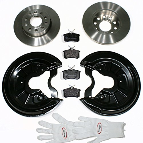 Autoparts-Online Set 60010897 Bremsscheiben PR-Nr. 1KD / Bremsen + Bremsbeläge + Spritzbleche für hinten/für die Hinterachse