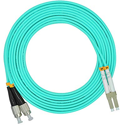 Jeirdus - Cavo ottico a fibre ottiche multimodali da LC a FC Duplex OM3 10G, 50/125 LC-FC