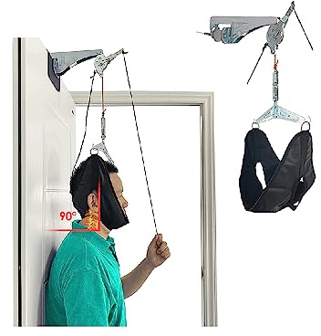 NEPPT Neck Stretcher Cervical Traction Device Neck Pain Relief Hammock For Home Use Spine Decompression Machine Harness Sling Physical Therapy Massager Overhead Traction