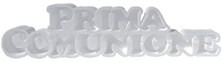 POLIAN PORTACONFETTI Vassoio POLISTIROLO Scritta Prima Comunione Lettere Altezza 10-12 cm Circa Doppie e Resistenti Decorazione Party Festa