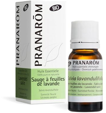PRANAROM Aceite Esencial Salvia Lavanda BIO 10 ml – Confort Respiratorio | 100% puro y quimiotipado. Confort respiratorio y equilibrio emocional en aromaterapia.