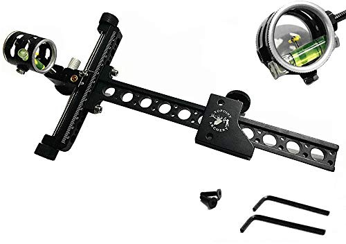 ZSHJGJR Tir à l'arc Vis d'arc à Poulies 1 Broches Micro Ajuster .059 Mire Courte Viseur d'arc Visée Fibre Optique Livré 4X Bow Sight (Noir)