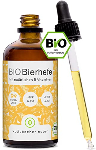 Bio-Bierhefe für Hunde und Katzen | 100 ml flüssige Bierhefe | 100% Bio zur Haut- und Fellpflege, Futterergänzung mit Vitamin B, reich an Mineralien & Spurenelementen, DE-ÖKO-060