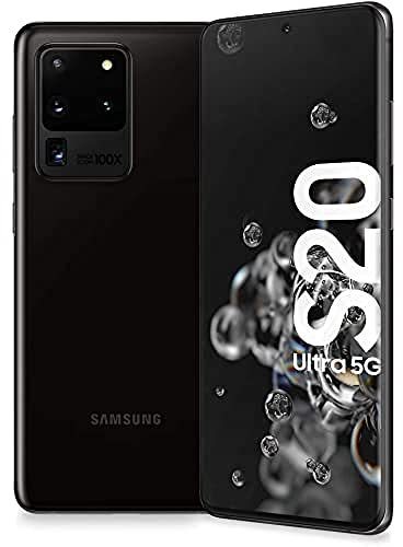 Samsung Galaxy S20 Ultra Smartphone, 5G, Display 6.9 Dynamic AMOLED 2X, 4 Fotocamere Posteriori, 128 GB Espandibili, RAM 12 GB, Hybrid SIM/eSIM, Italia, Cosmic Black (Ricondizionato)