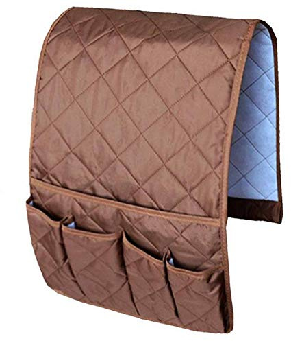 Copiel Armlehnen Organizer,Wasserdichte Platzsparender für Couch oder Sessel Bett Storage Tasche TV Fernbedienung Halterung für Handy, Buch, Zeitschriften, Bleistift(braun)