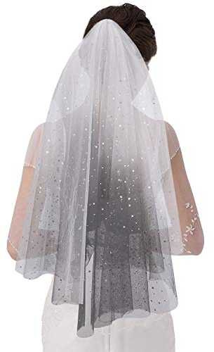 Schwarzer Spitzenschleier Hochzeit Kathedrale Hochzeit Braut Halloween Gothic Kostüm Schleier, Funkelnder Farbverlauf, grau, Mittel