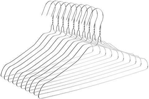 Mr. Pen 10 Pack Silver Slim Wire Hangers, Metal Clothes Hangers, Perfect for T-Shirts, Blouses, Lightweight Garments, Powder Coated Finish