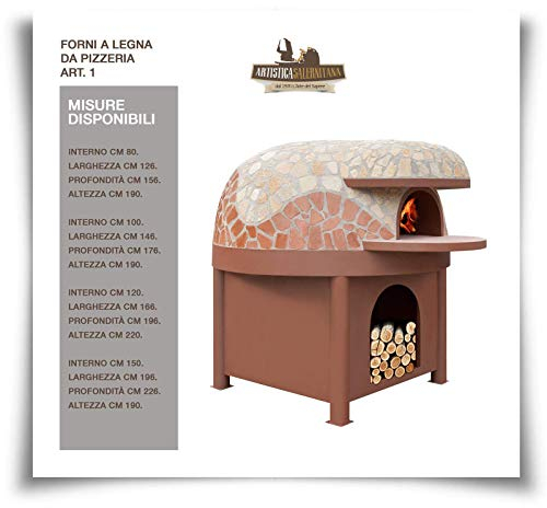 Forno a Legna/Gas Napoletano da Pizzeria/Giardino con portalegna (Diametro 150 cm)