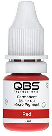 QBS MicroBLADING Pigmente für Lippen 10 ml | Anwendung mit der Maschine und von Hand | Auswahl von 6 Farben | SPMU-Produkte (Rot)