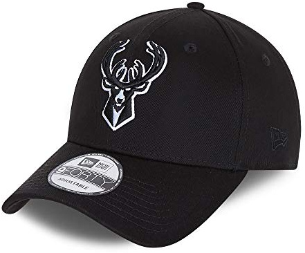 New Era Milwaukee Bucks Black Base 9Forty Snapback Cap