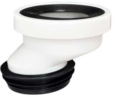 RANRAO Boquilla de conexión WC, conector de inodoro en ángulo, boquilla de conexión de tubo de inodoro, drenaje recto excéntrico
