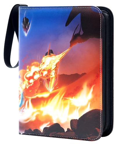 Mactoou Trading Card Binder 4-Pocket, 440 Pockets Card Binder Folder with 55 Removable Sleeves Compatible with TCG, MTG Cards, 4-Pocket Card Album Holder for Boys Girls Collectors