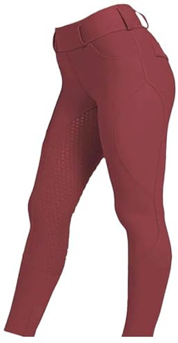 OR S-Line Damen Reithose - Reitleggings 4 Wege Stretch Vollbesatz (as3, Numeric, Numeric_32, Regular, Regular, Rot)