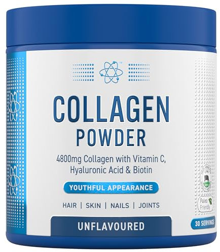 Applied Nutrition Collagen Powder - Hydrolysed Bovine Collagen Protein, Halal, Healthy Skin, Hair, Nails (Unflavoured) (150g - 30 Servings)