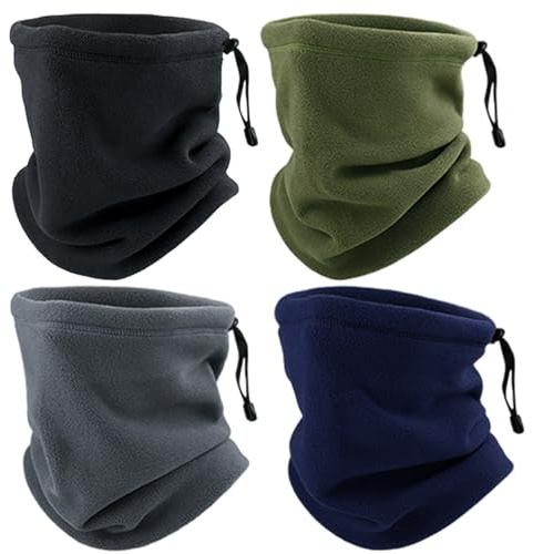 SKHAOVS 4 Pezzi Scaldacollo Invernale Pile, Scaldacollo Termico Invernale, Scaldacollo Invernale Antivento, Scaldacollo Antivento Termica Spessa Passamontagna (One Size, 4 Pezzi)