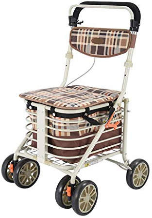 Fällbar Rollator Fällbar Rolling Walker Lättviktsrullator I Aluminiumlegering Med Avtagbar Sits Och 4 Hjul, Höjdjusterbar