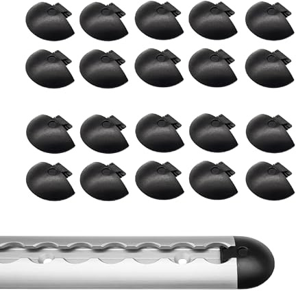 lasiprofi Endkappen Sparsets Airlineschiene 2050 halbrund, Abmessung: 34 x 50 x 11,5 mm, schwarz (Sparset 3)