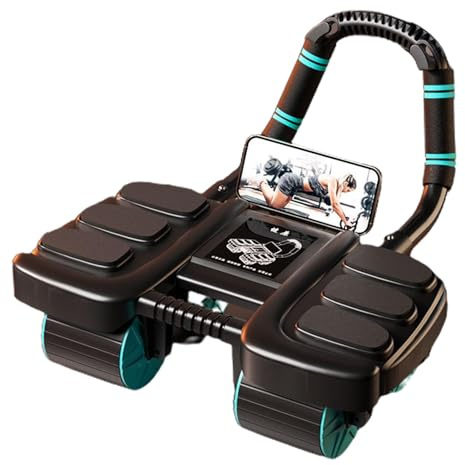 Rebound Bauchrad, Bauchtrainingsrolle | Indoor Bauchtrainer Roller - 4 Rad Bauchroller Rad, Automatischer Rebound Core Strength Training Bauchroller