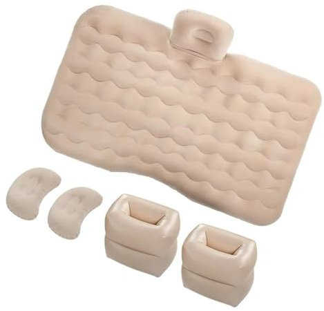 AcarKing Luftmatratze Auto Auto Split Luftmatratze Auto Reisebett Aufblasbares Bett Klappbar SUV Limousine Heckauspuffmatte Bett Autozubehör Universelle Tragbare Isomatte(Beige)