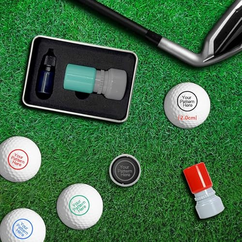 HDSD Golfball Stempel Personalisiert Golfbälle Marker Mit Ihrem Eigenen Design Enthält Stempelfarbe