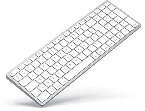 Teclado inalámbrico Bluetooth para Apple Mac OS, diseño QWERTY, Soporte Plegable, batería Recargable de 90 días, Teclas de Tijera para Escritura precisa, Compatible con iMac/Mac Mini/MacBook Laptop