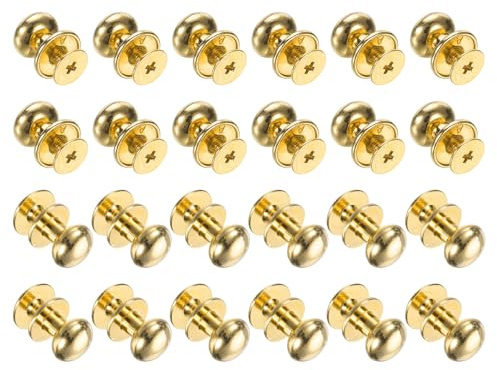 QUARKZMAN 24 Stück Mini Schubladenknöpfe 9,7mm x 10,4mm Vintage Antike Möbelknöpfe Runde Schubladengriffe mit Schrauben Schranktürknöpfe für Schränke Schublade Schmuck Box Kommode Gold
