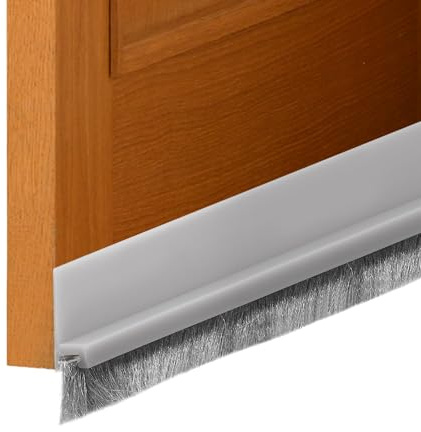 sourcing map 3 Pcs Door Sweep for Bottom of Door, 1.2 x 40 Door Draft Stopper with Brush Weather Stripping with Self Adhesive for Exterior & Interior Doors Blocker Dust Cold Heat Noise, Brown