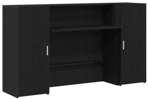 vidaXL Empfangstresen Schwarze Eiche 180 x 50 x 103,5 cm Holzwerkstoff