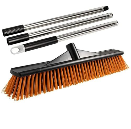 QAUUCP StraßEnbesen Besen mit harten Borsten, Schrubber, Bodenbesen, Duschreinigungsbürste, Deck-Scheuerbürste, Fugenbürste for Garagen, Schwimmbäder, Balkone(50CM)