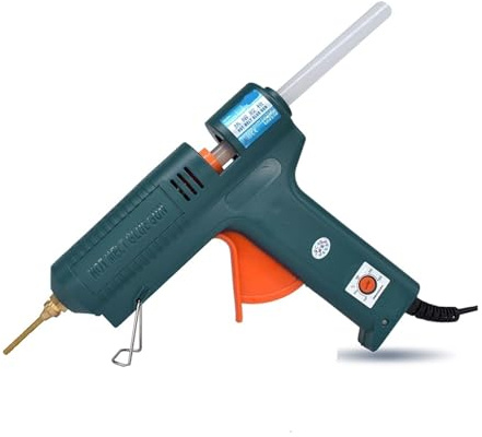 Pistola per colla a caldo da 150 W, regolazione della temperatura da 140 a 220 gradi, ugello sostituibile, utilizzo di stick di colla da 11 mm per lavori fai da te in casa, artigianato per proge