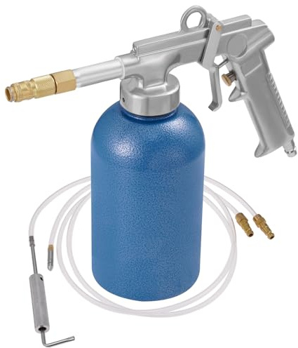 Druckbecherpistole Automatischer Innenreiniger, 1100ml 4-6bar Druckluft Reinigungspistole, Waschpistole zur Reinigung Automotive verschmutzter Oberflächen, Innenraum Teppich und Sitz Reinigung, Blau