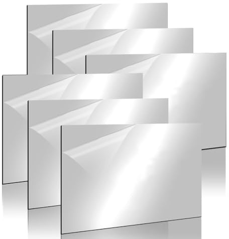 Gohytal Plaque Acrylique pour Gravure Laser - 30 x 20 cm - Lot de 6 Plaques en Plastique ABS, Plaque de Gravure Laser de 1,3 mm Pour Gravure,Peinture,Bricolage,Découpage,Décoration d'intérieur-Argenté