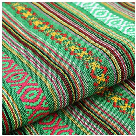 Vintage jacquardtyg, etnomönster, dekorativt tyg, metervara för | Exotiskt mönster ger hemgjorda produkter en speciell vintage look och dekorativ stil.