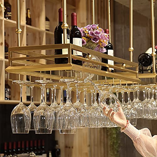 Soporte para colgar copas de vino para barra de bar, altura ajustable, estante para colgar copas para el hogar, cocina, sala de estar, estante de almacenamiento de vino boca abajo con altura ajustable