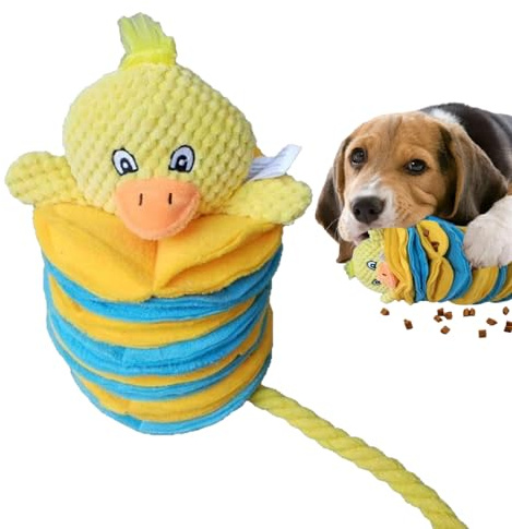 Celuicion Hundekauspielzeug, Hund Chew Toy,Entenform Plüschkissen Snuffle Ball | Interaktiver emotionaler emotionaler unzerbrechlicher Slow Feeder Cognitive Pet Welpenspielzeug für Langeweile Relief,