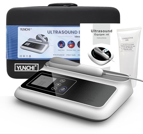Ultraschalltherapiegerät Tragbares Massagegerät zur Muskel- und Gelenkentlastung, 5-stufige Einstellgetriebe, Ultraschall-Physiotherapie-Massagegerät für den Heimgebrauch (Weiß 01)